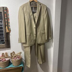 Contemporary P&L suit Eric 2B #560052 42R Beige 36W Pant